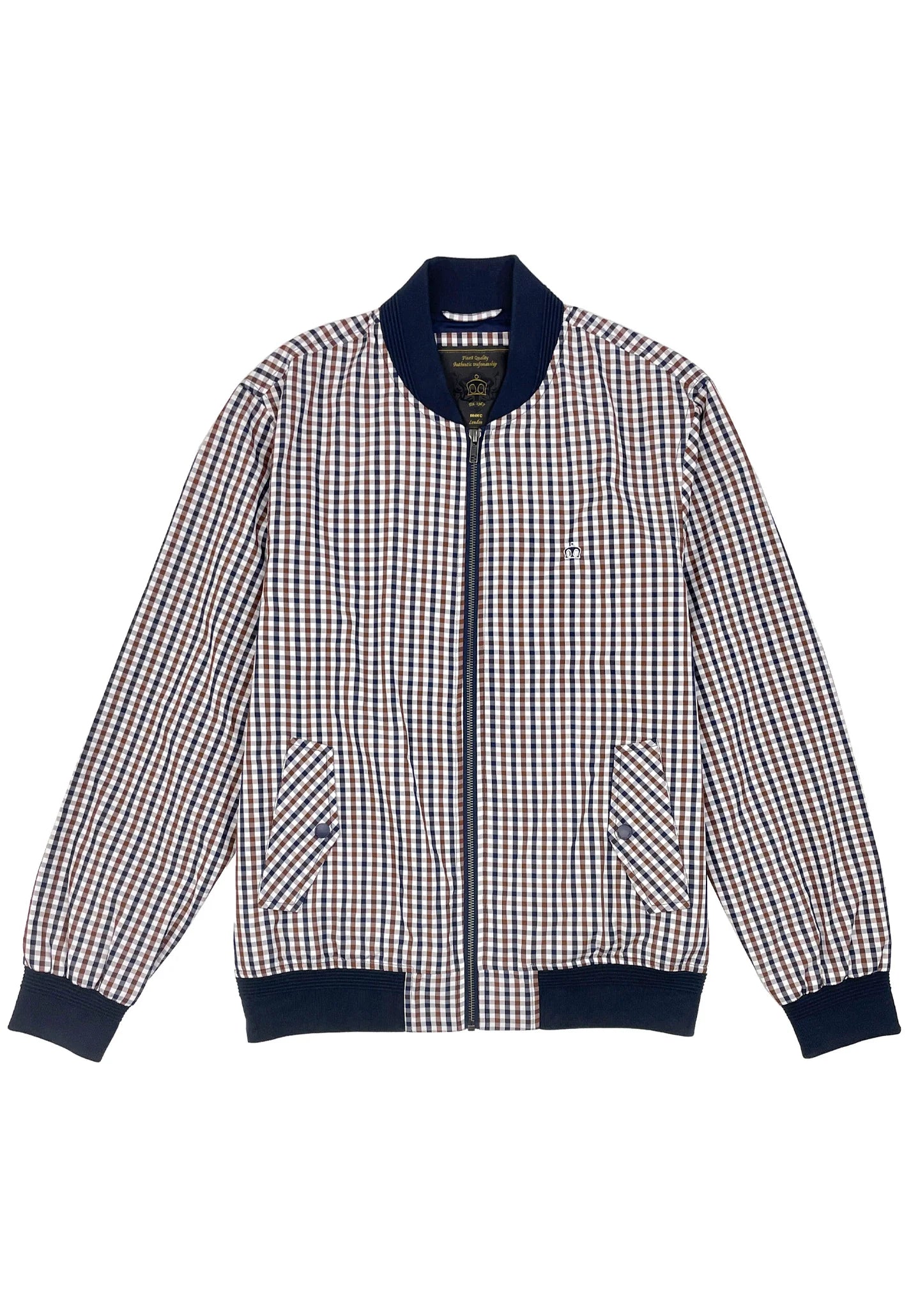 Merc Men's Glenn Gingham Check Technical Jacket Multi