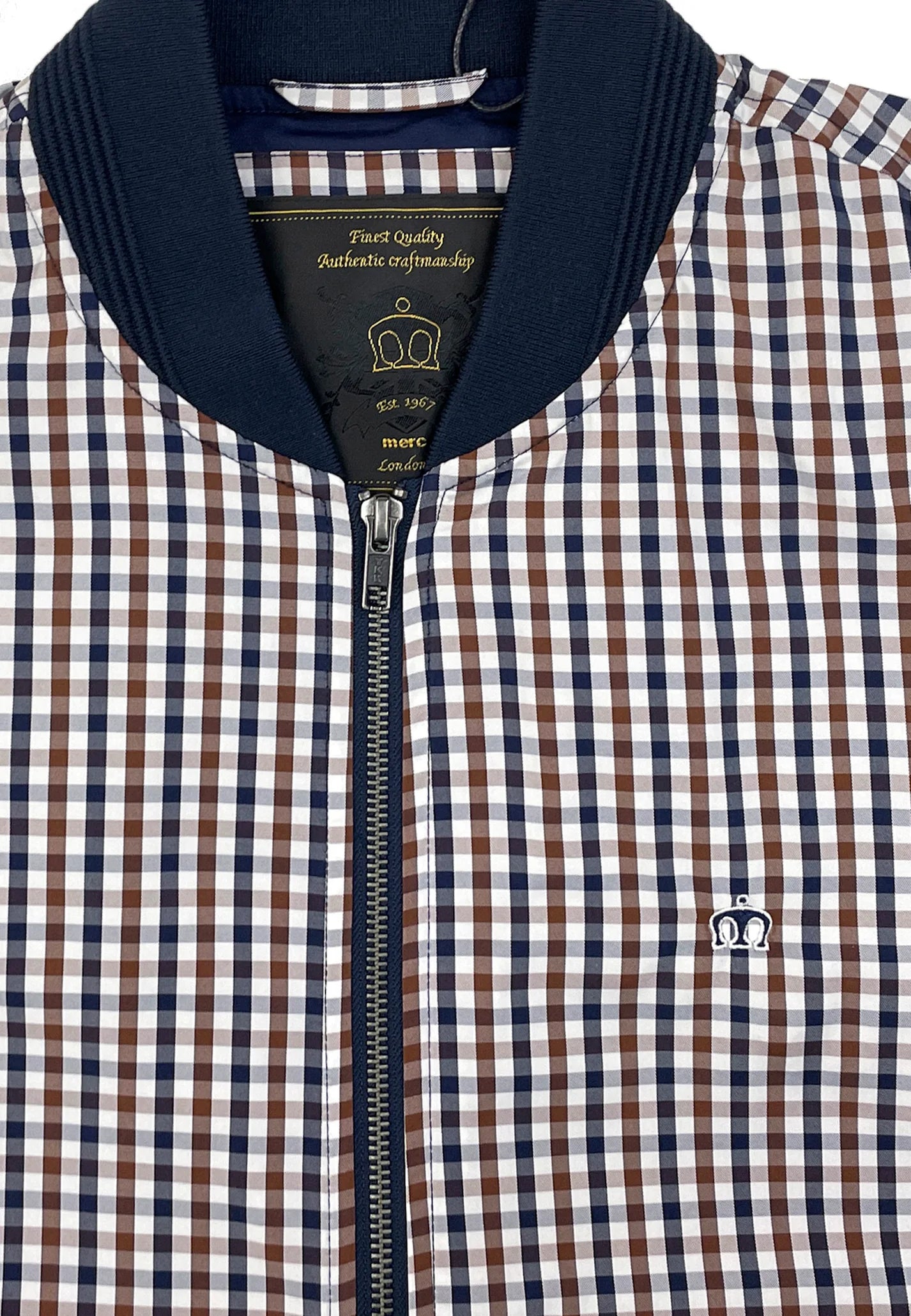 Merc Men's Glenn Gingham Check Technical Jacket Multi