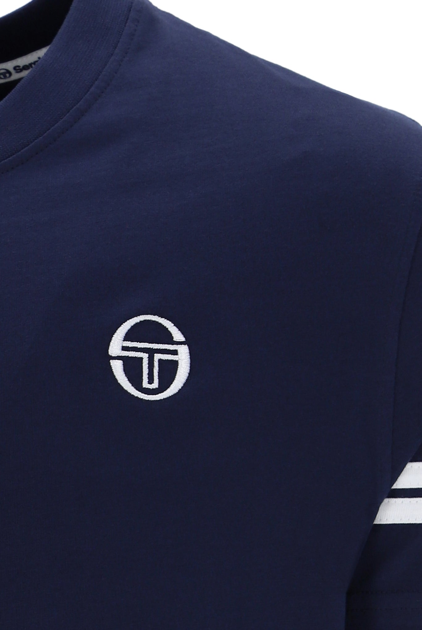 Sergio Tacchini Men's STM18376 SS Grello Crew Neck T Shirt Maritime Blue / White