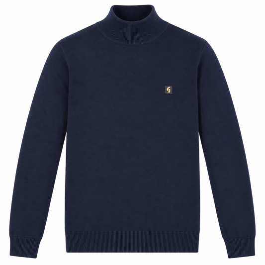 Gabicci Vintage Men's V55GK10 Duke Turtle Neck Knit Jumper Navy