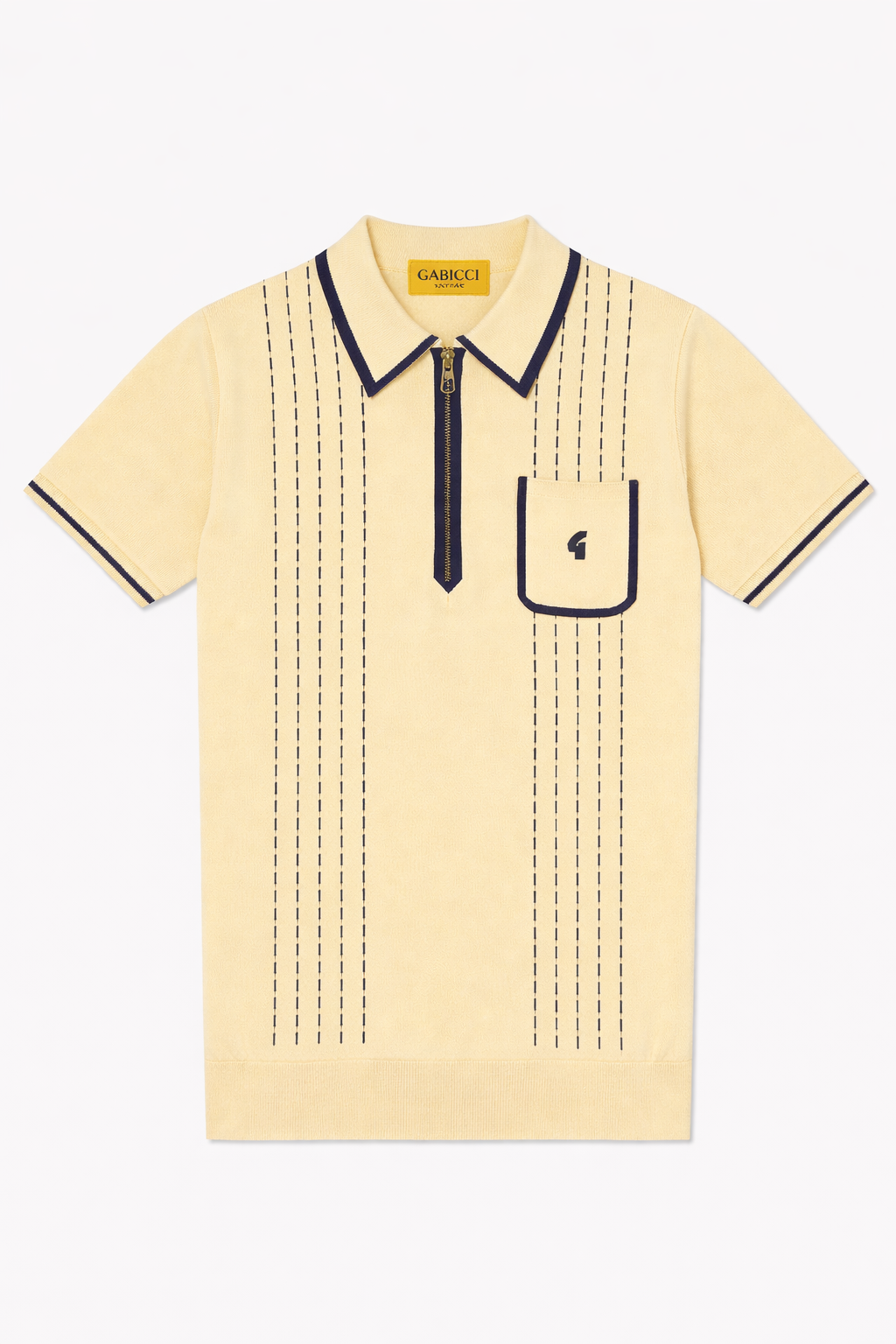 Gabicci Vintage Men's V56GM25 Darron SS Polo Shirt Lemon Yellow