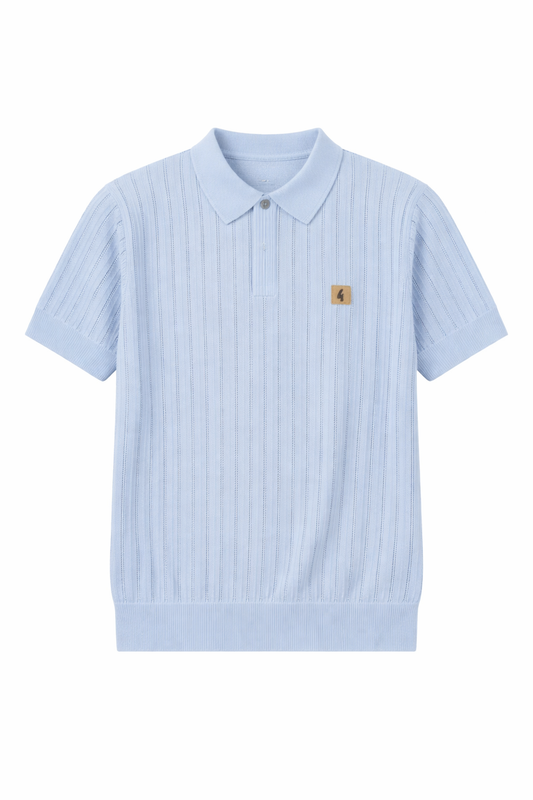 Gabicci Vintage Men's V56GM04 Woodall SS Polo Shirt Surf Blue