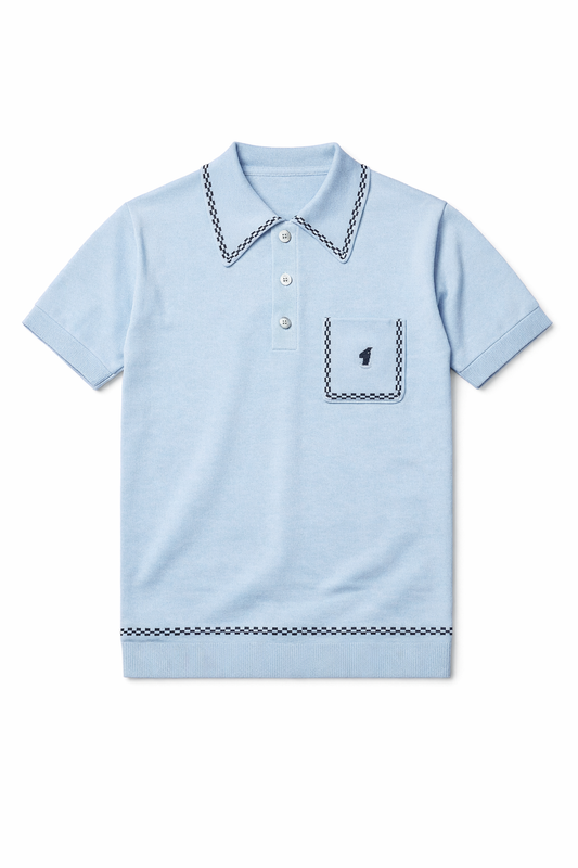 Gabicci Vintage Men's V56GM21 Alexander SS Polo Shirt Surf Blue
