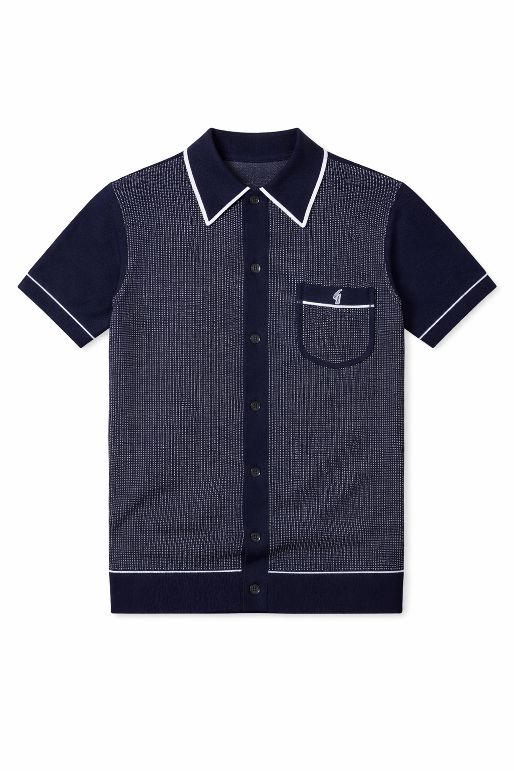 Gabicci Vintage Men's V56GM24 Di Lello SS Polo Shirt Navy Blue