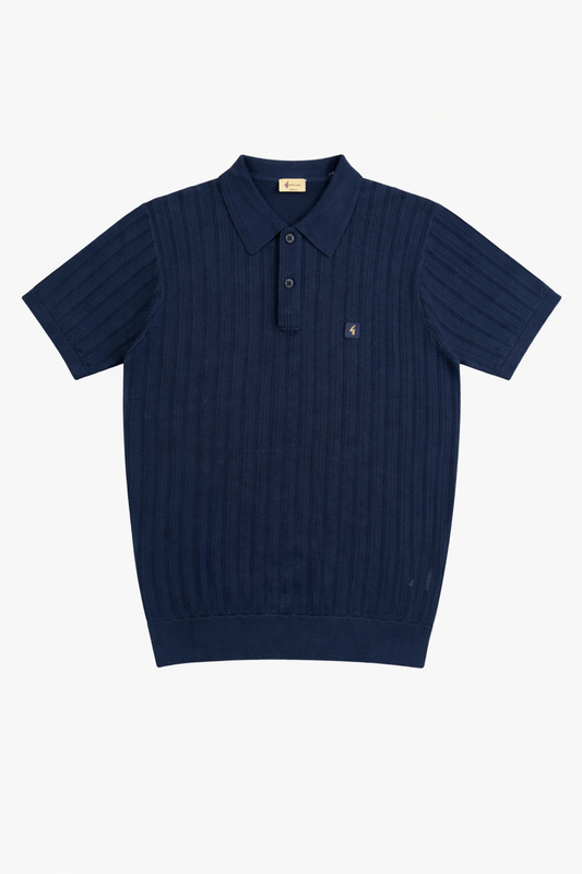 Gabicci Vintage Men's V56GM04 Woodall SS Polo Shirt Navy Blue