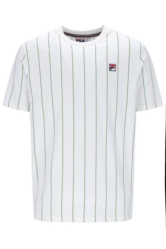 Fila Vintage Men's Lee Pin Stripped T Shirt White