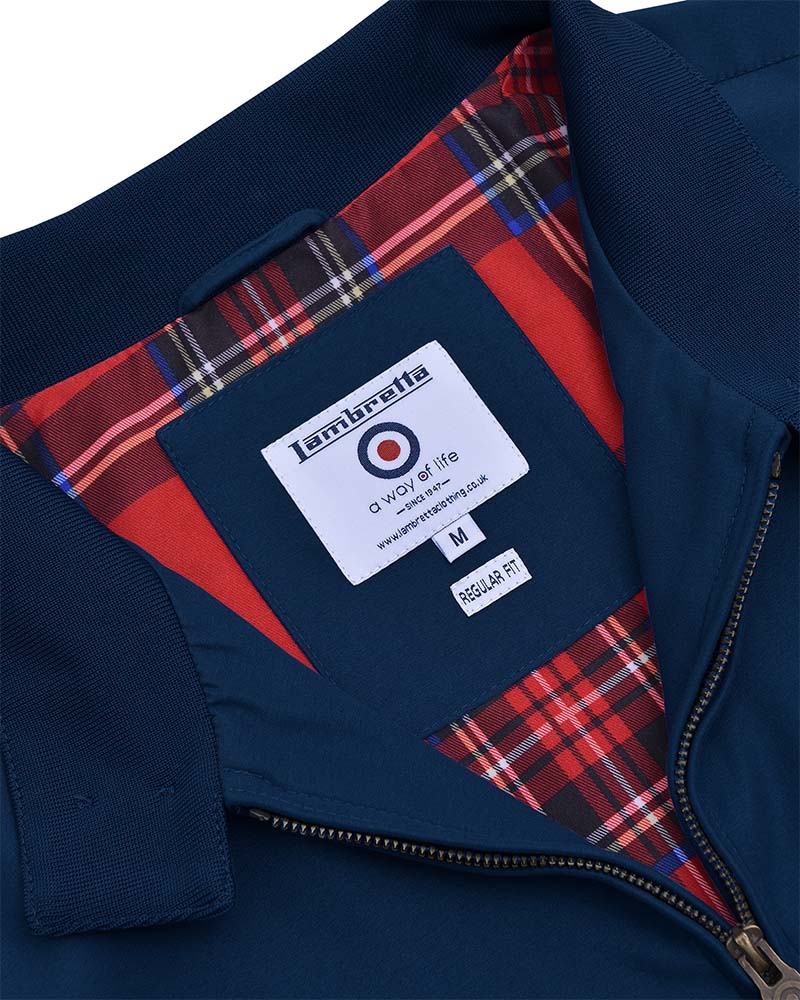 Lambretta Men's LMBBHH1 Showerproof Classic Harrington Jacket Navy Blue