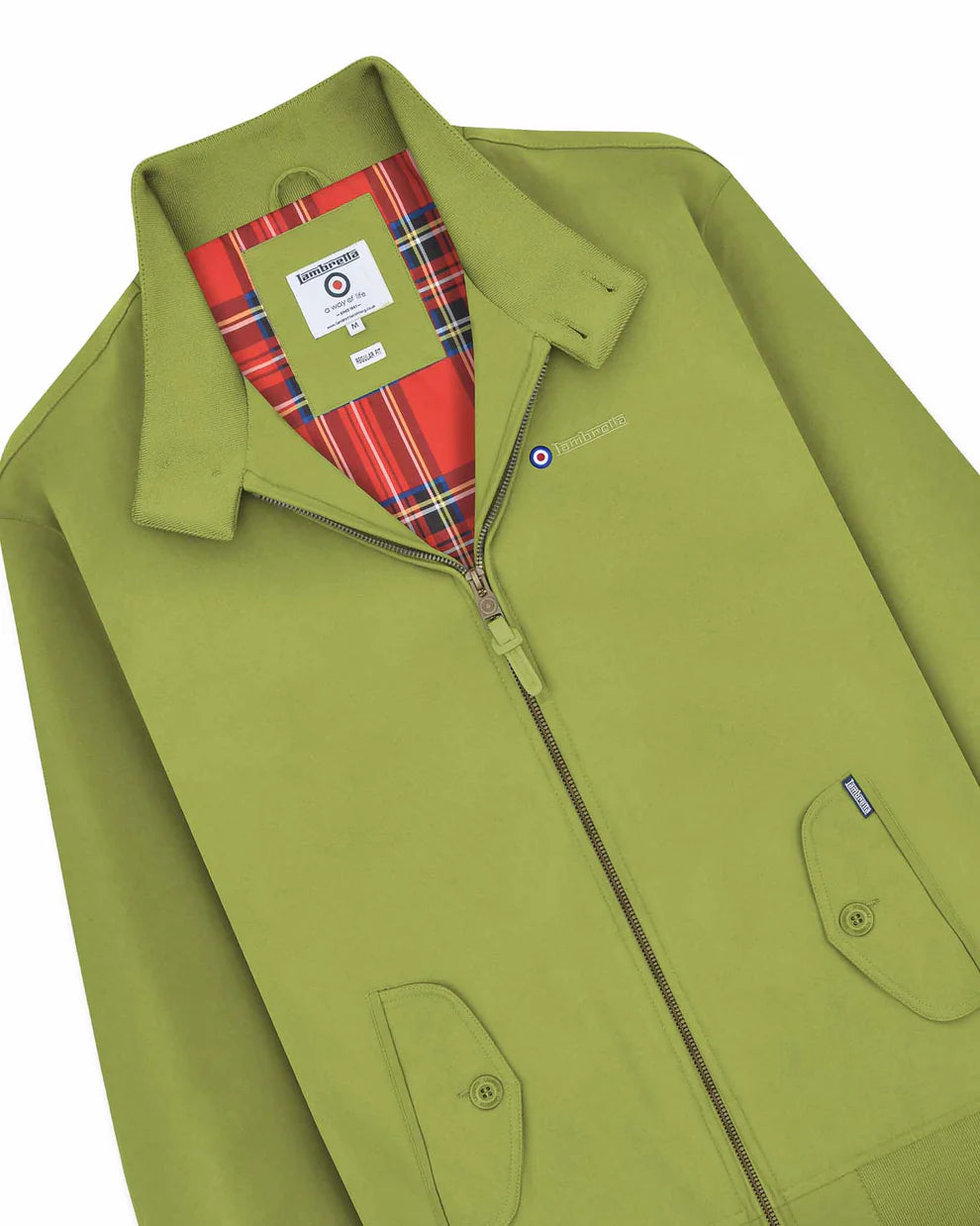 Lambretta Men's LMBBHH1 Shower Resistant Classic Harrington Jacket Olive Green