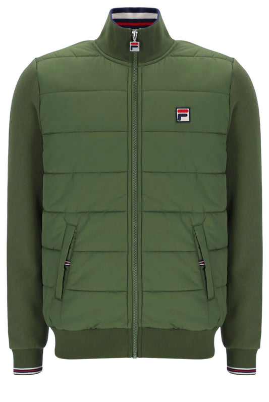 Fila Vintage Men's Malachi Puffer Front Body Jacket Chive Green