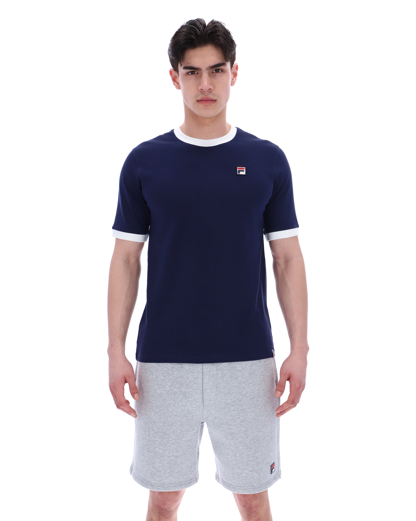 Fila Vintage Men's Marconi Essential Ringer T Shirt Fila Navy / White