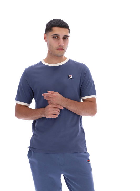 Fila Vintage Men's Marconi Essential Ringer T Shirt Vintage Indigo / Gardenia