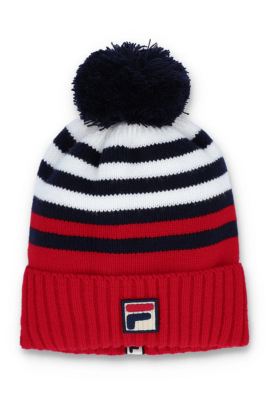 Fila Vintage Men's Markee Chunky Knit Bobble Beanie Hat Fila Red