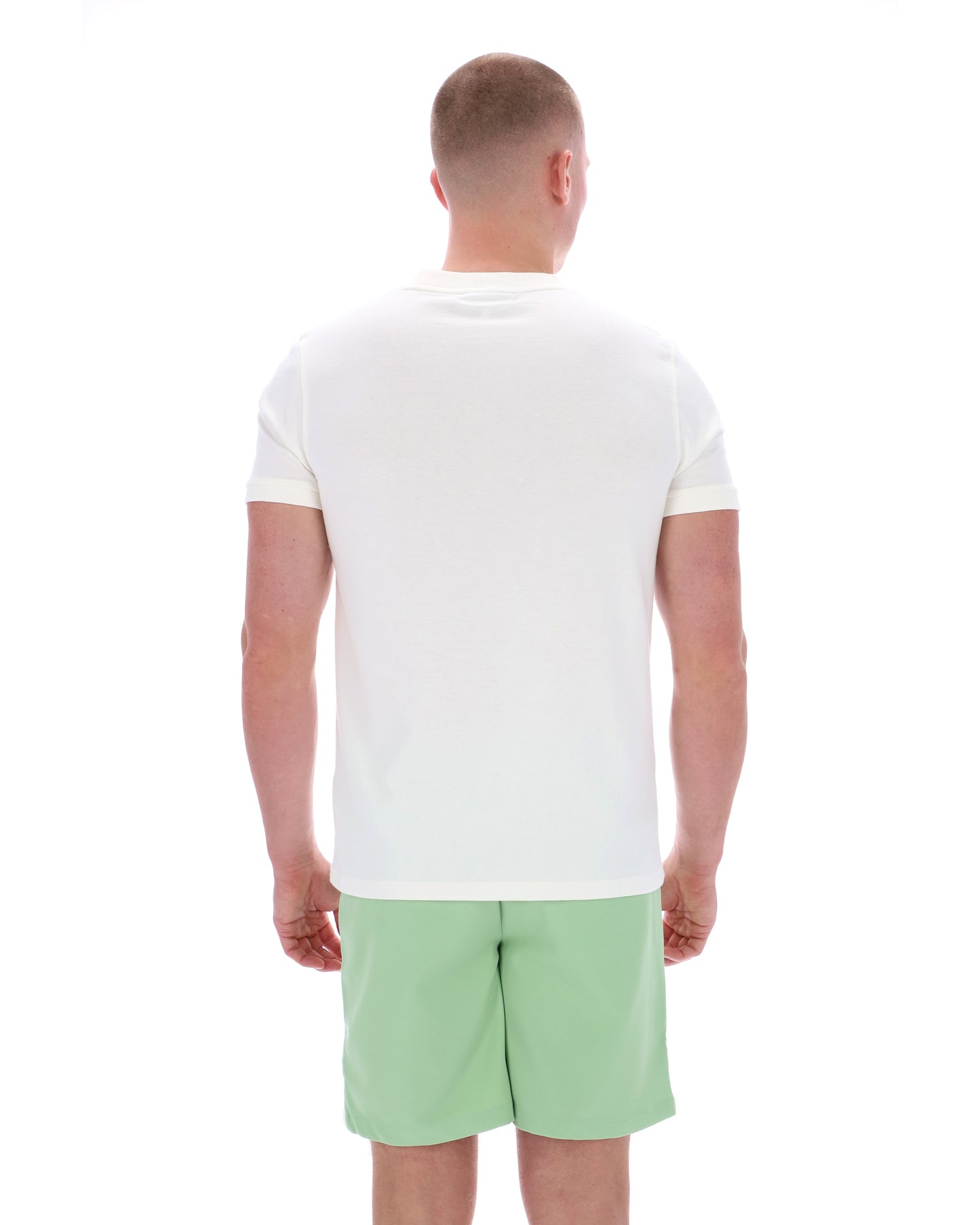 Sergio Tacchini Men's STM14593 SS Master Crew Neck T Shirt Gardenia / Quiet Green
