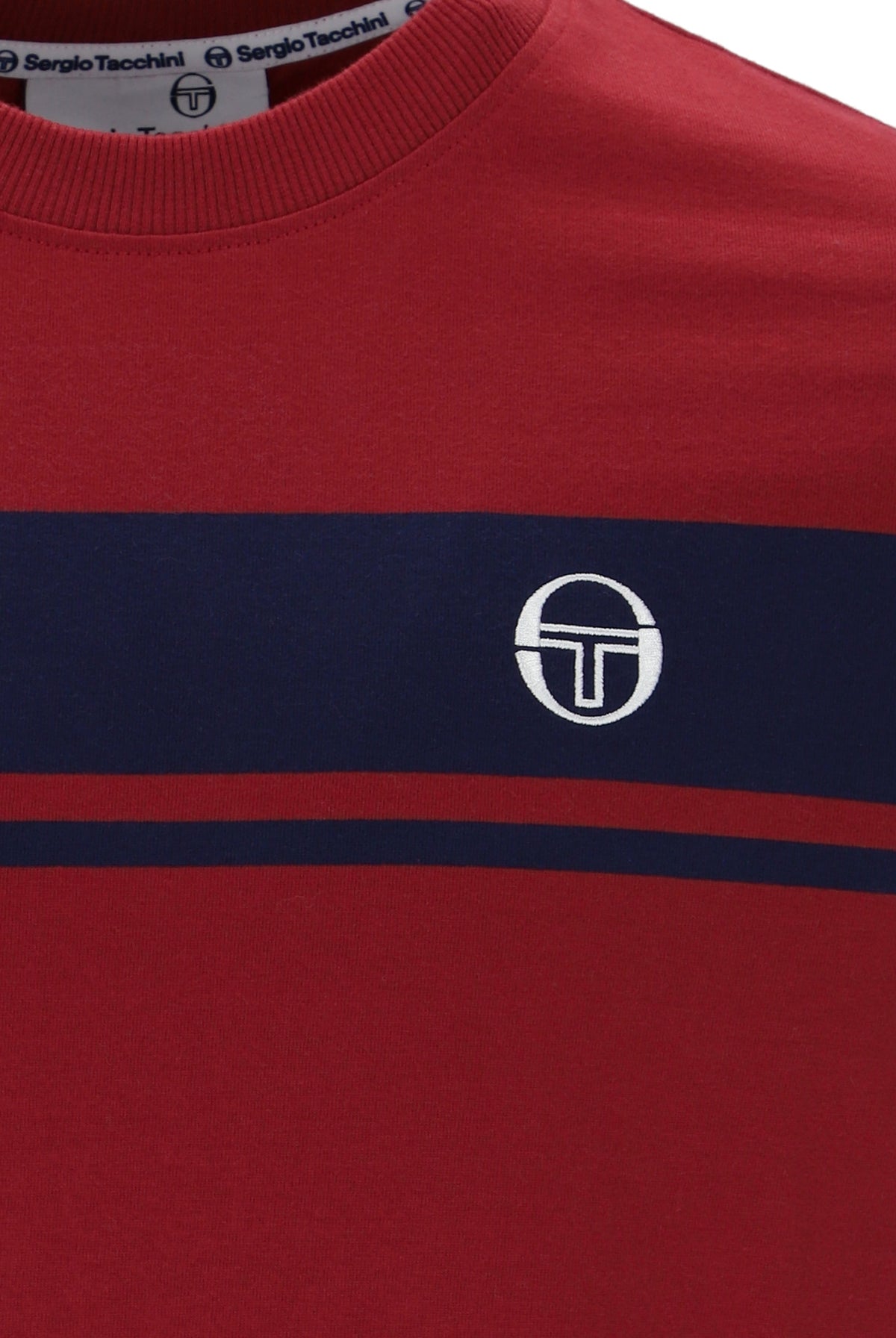 Sergio Tacchini STM14593 SS Master Crew Neck T Shirt Merlot / Maritime Blue