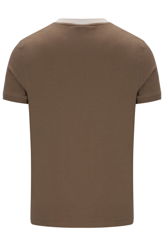 Sergio Tacchini Men's STM14593 SS Master Crew Neck T Shirt Shitake / Gardenia