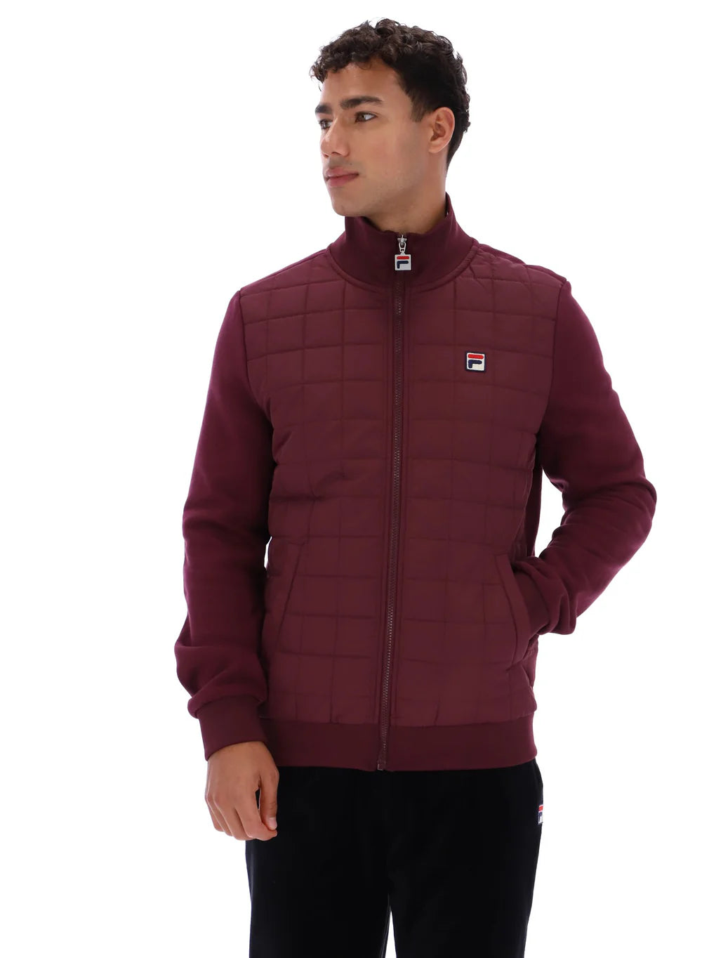 Fila Vintage Men's Moor Padded Front Jacket Fig / Gardenia