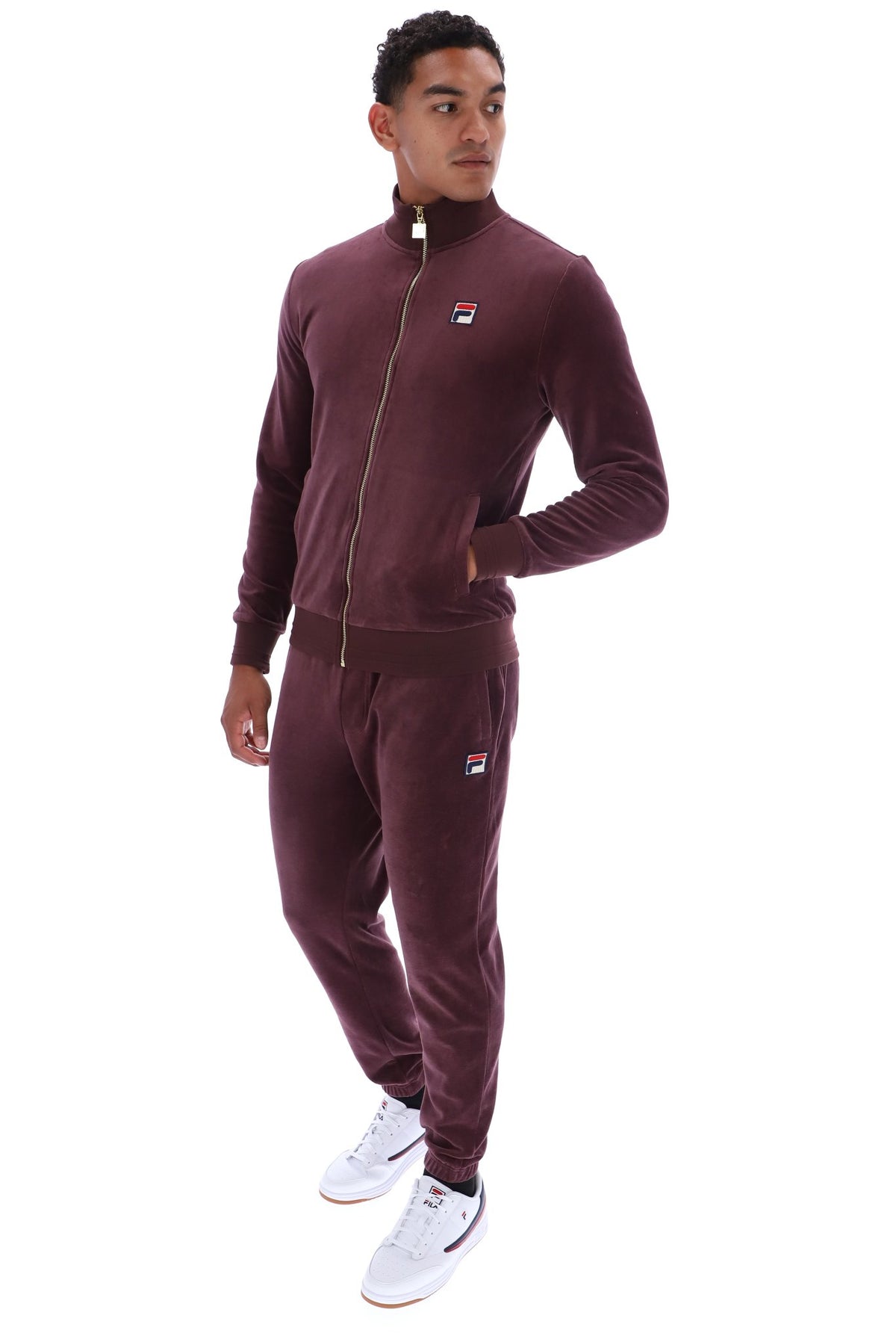 Fila Vintage Nero 2 Velour Track Top Fudge