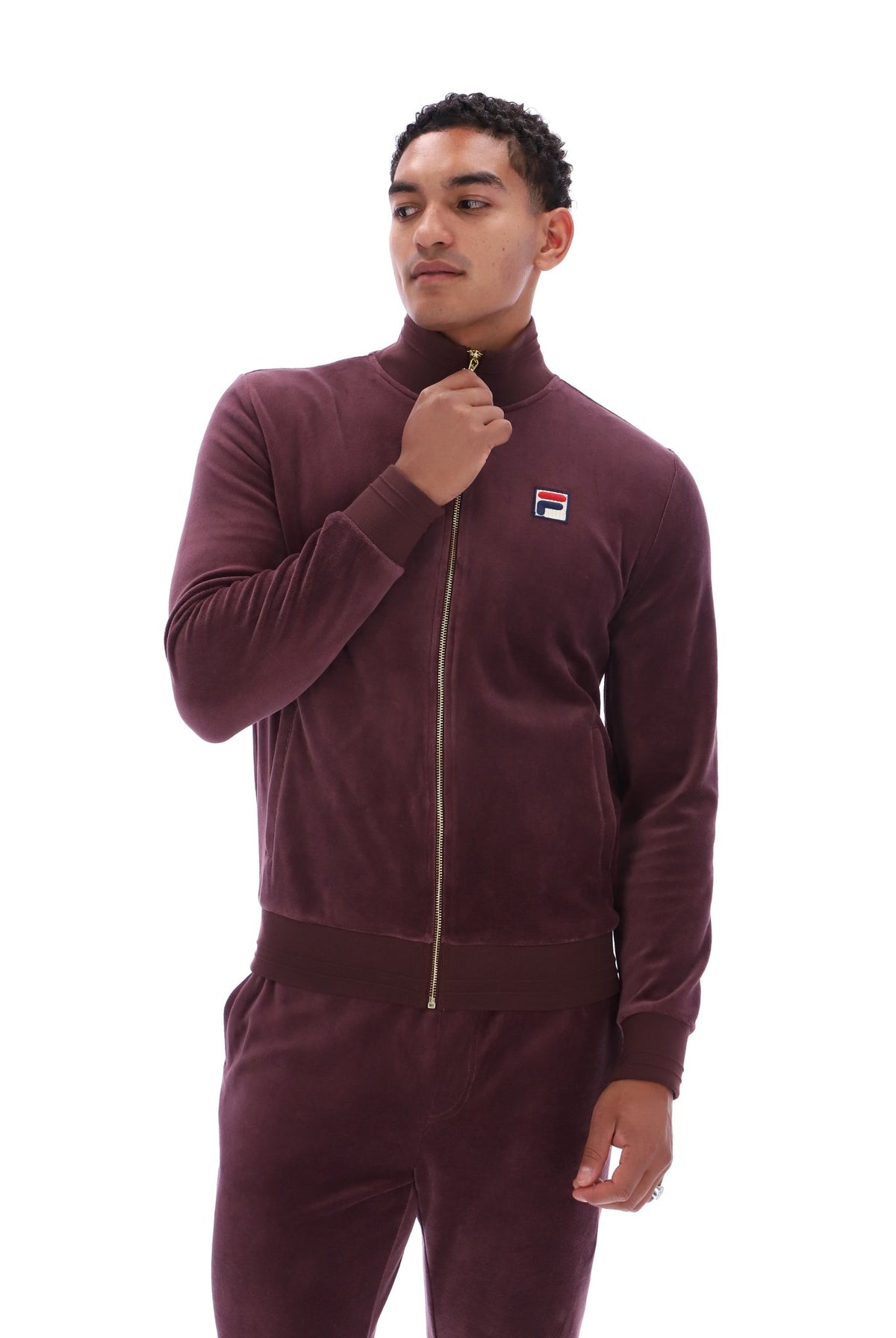 Fila Vintage Nero 2 Velour Track Top Fudge