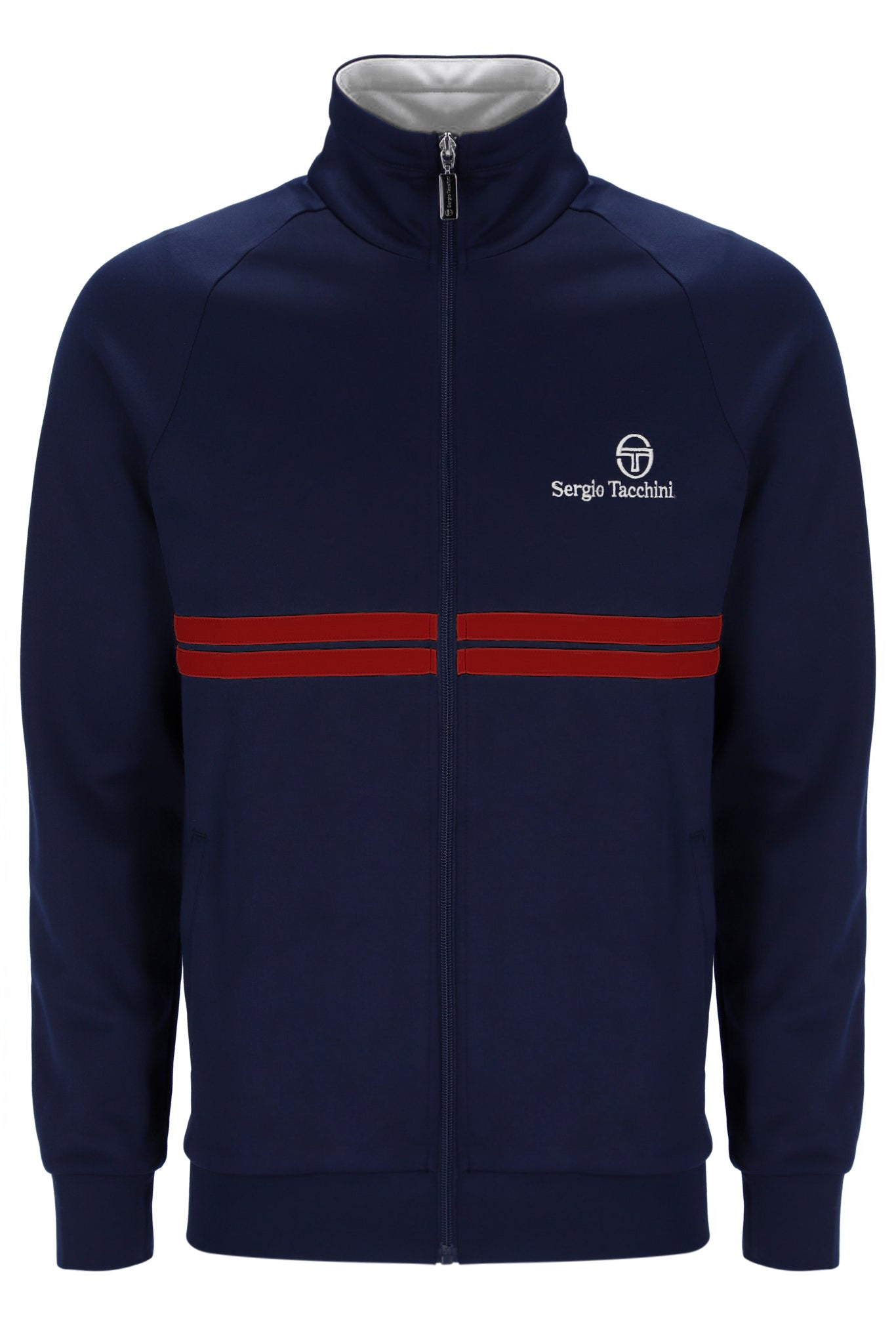 Sergio Tacchini Men's New Dallas Track Top Maritime Blue / White / Adrenaline Rush