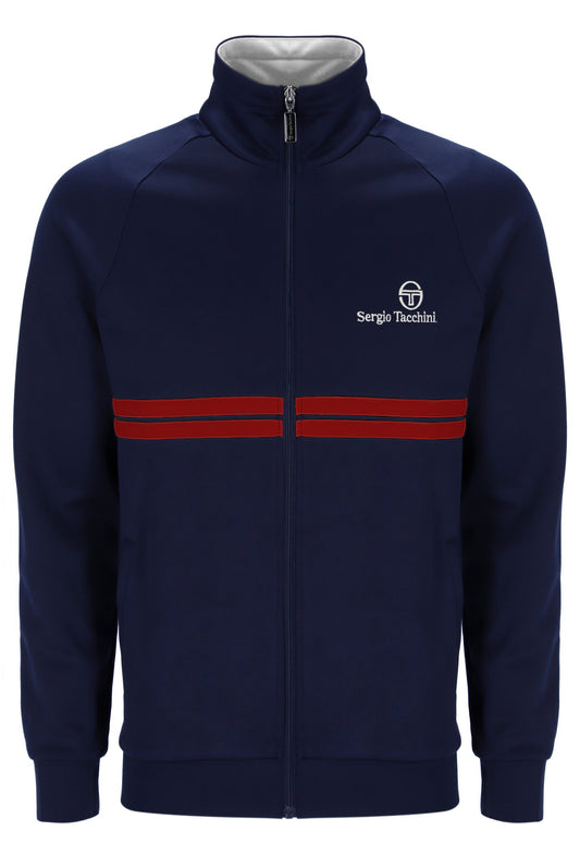 Sergio Tacchini Men's New Dallas Track Top Maritime Blue / White / Adrenaline Rush