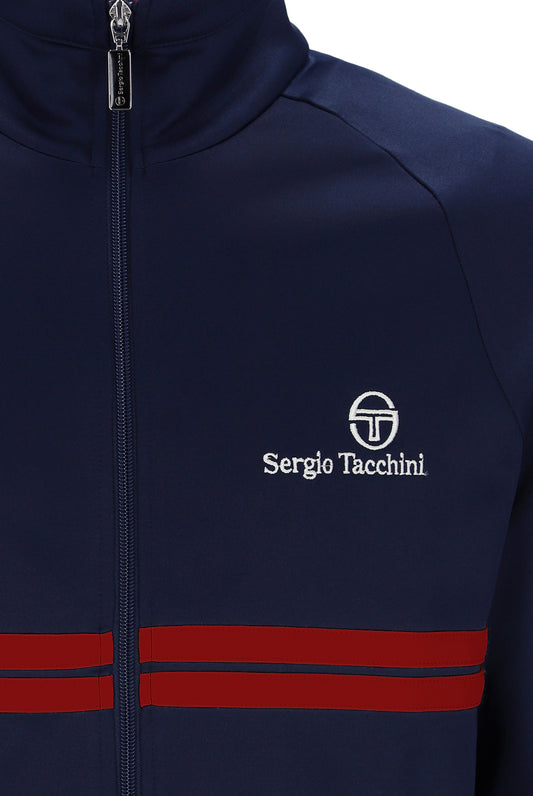 Sergio Tacchini Men's New Dallas Track Top Maritime Blue / White / Adrenaline Rush
