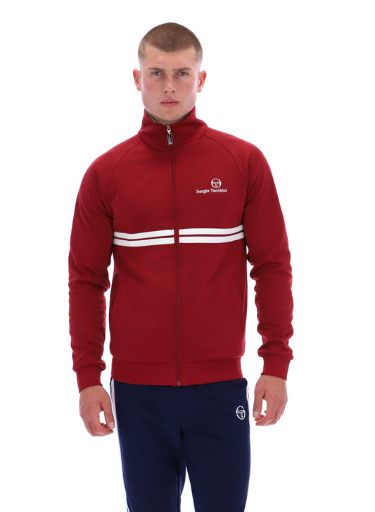 Sergio Tacchini Men's New Dallas Track Top Rhubard / Gardenia