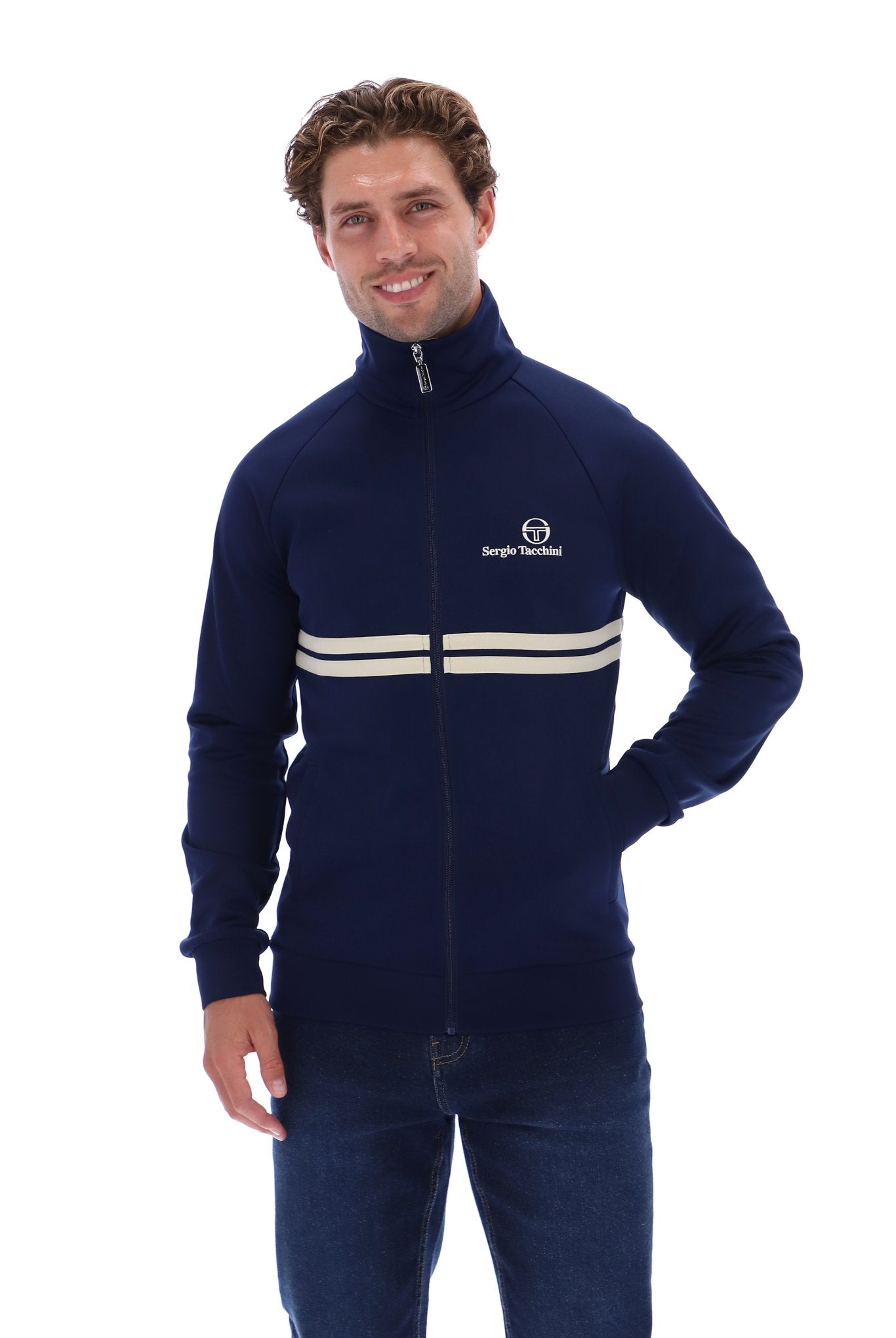 Sergio Tacchini Men's Dallas Track Top Maritime Blue / Peyote