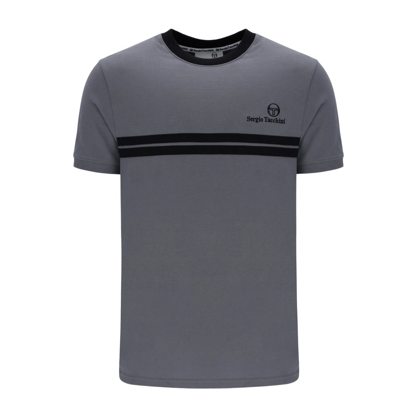 Sergio Tacchini Men's SS Supermac T Shirt Quiet Shade / Black