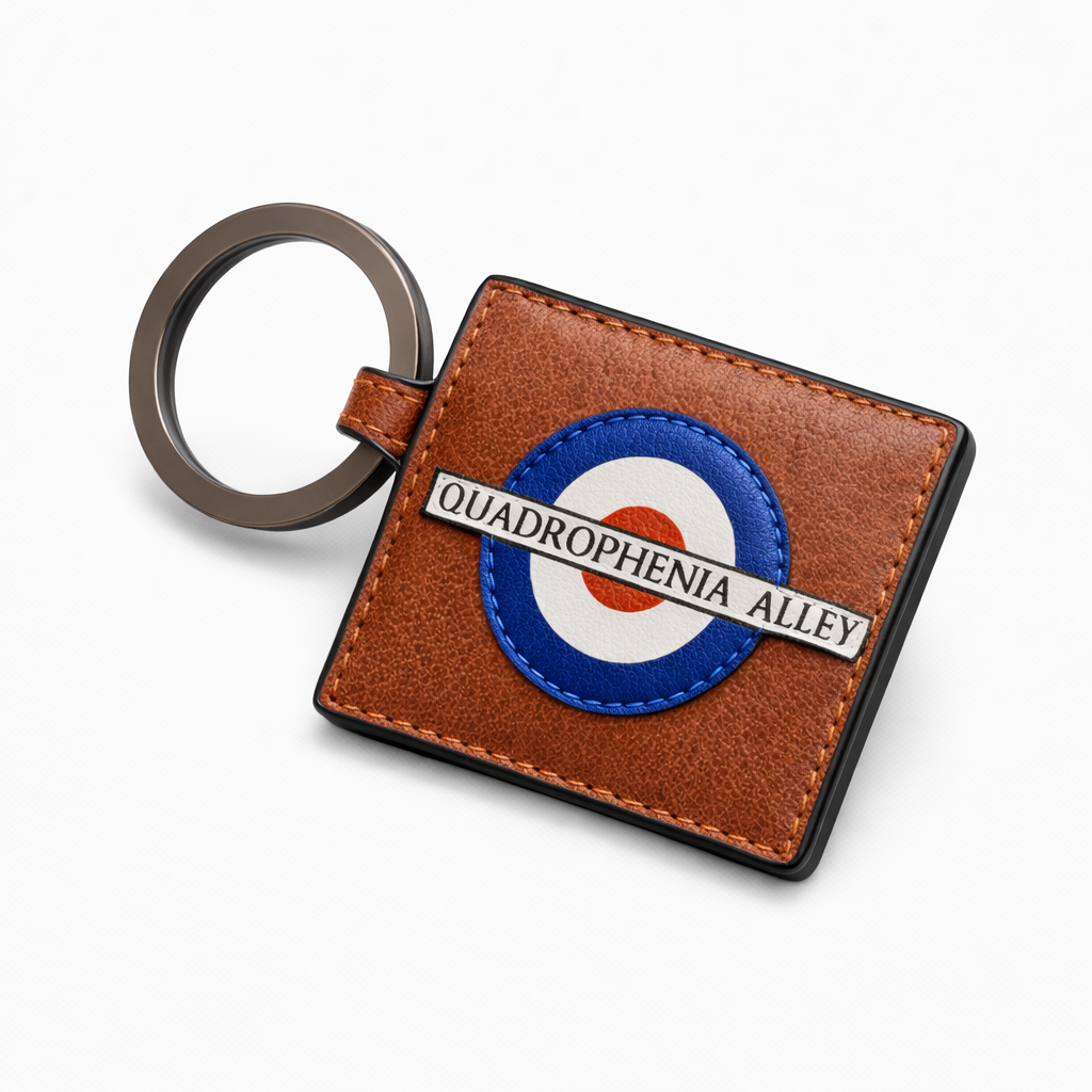 Quadrophenia Alley Exclusive Mod Target Leather Keyring Brown