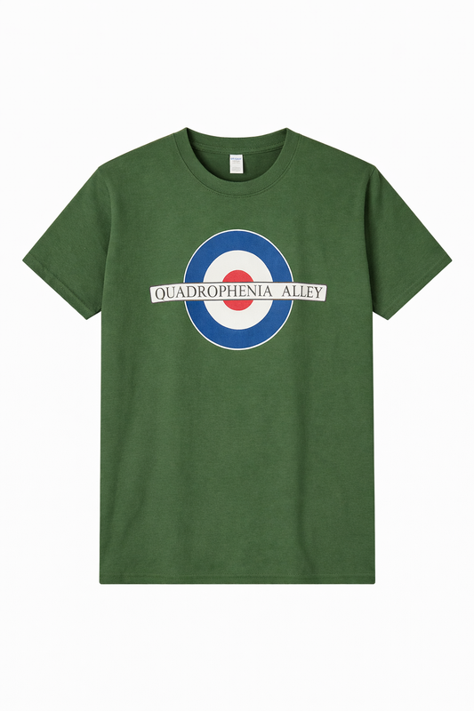Quadrophenia Alley Men's Exclusive Mod Target Print T-Shirt Green