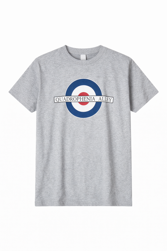 Quadrophenia Alley Men's Exclusive Mod Target Print T-Shirt Grey