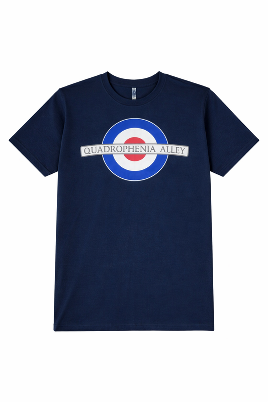 Quadrophenia Alley Men's Exclusive Mod Target Print T-Shirt Navy
