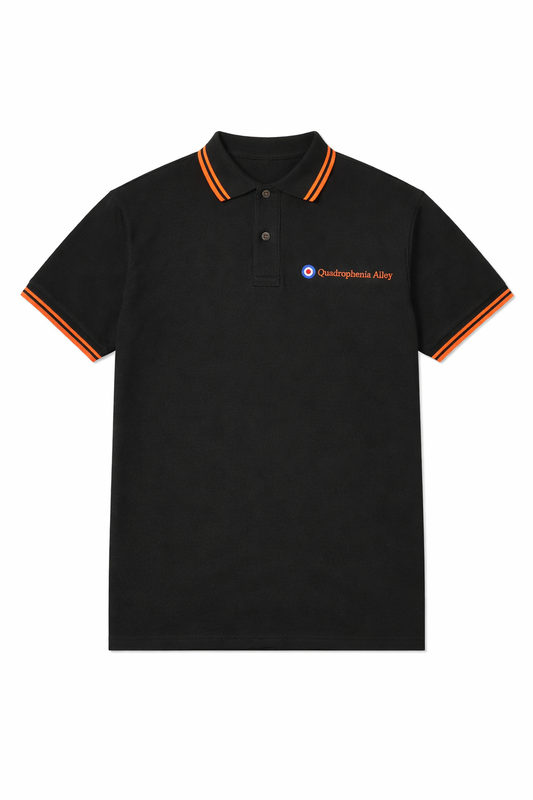 Quadrophenia Alley Men's Exclusive Target Polo Shirt Black/Orange
