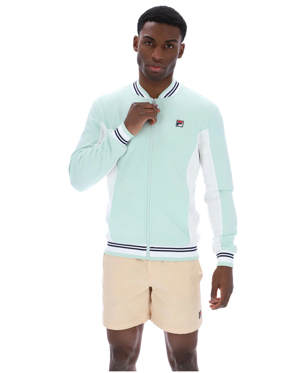 Fila Vintage Men's Settanta 2 Track Top Surf Spray / White / Fila Navy