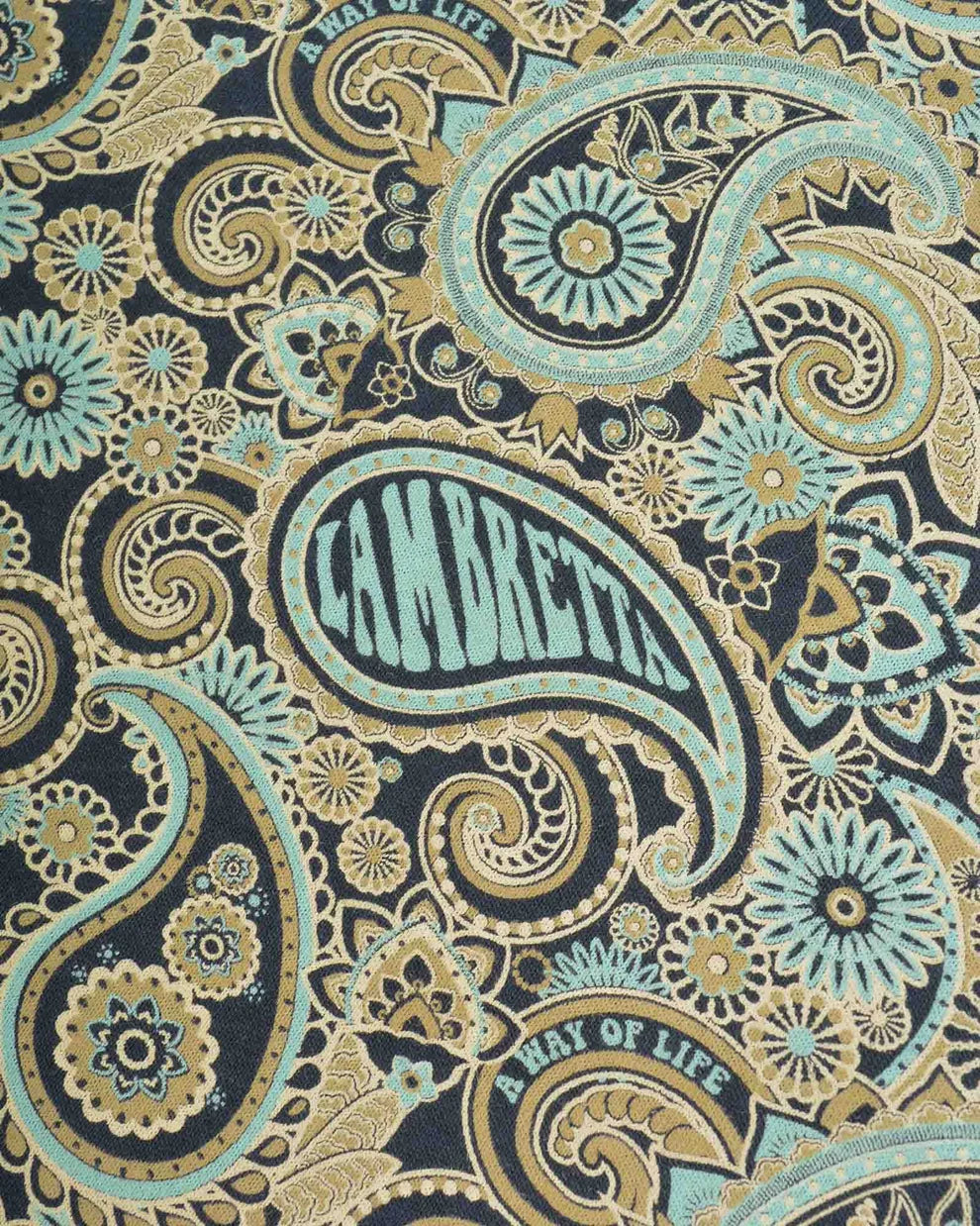 Lambretta SS0031 Paisley Brand Polo Shirt Navy Cameo / Blue