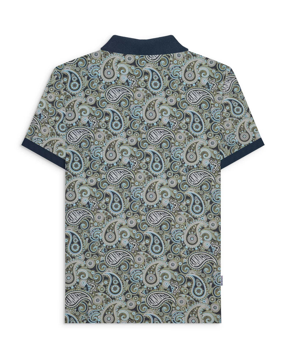 Lambretta Men's SS0031 Paisley Brand Polo Shirt Navy / Ultimate Grey