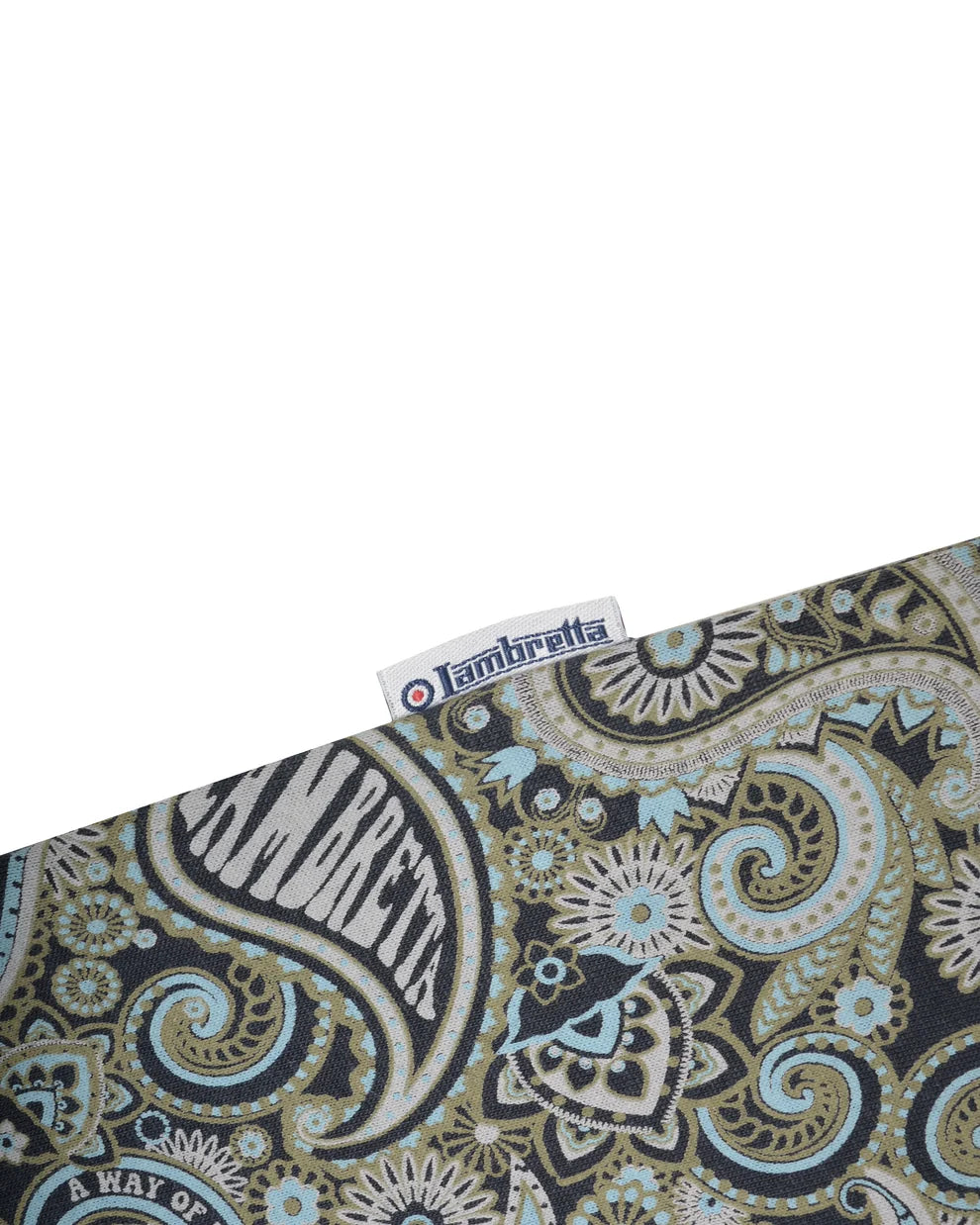 Lambretta Men's SS0031 Paisley Brand Polo Shirt Navy / Ultimate Grey