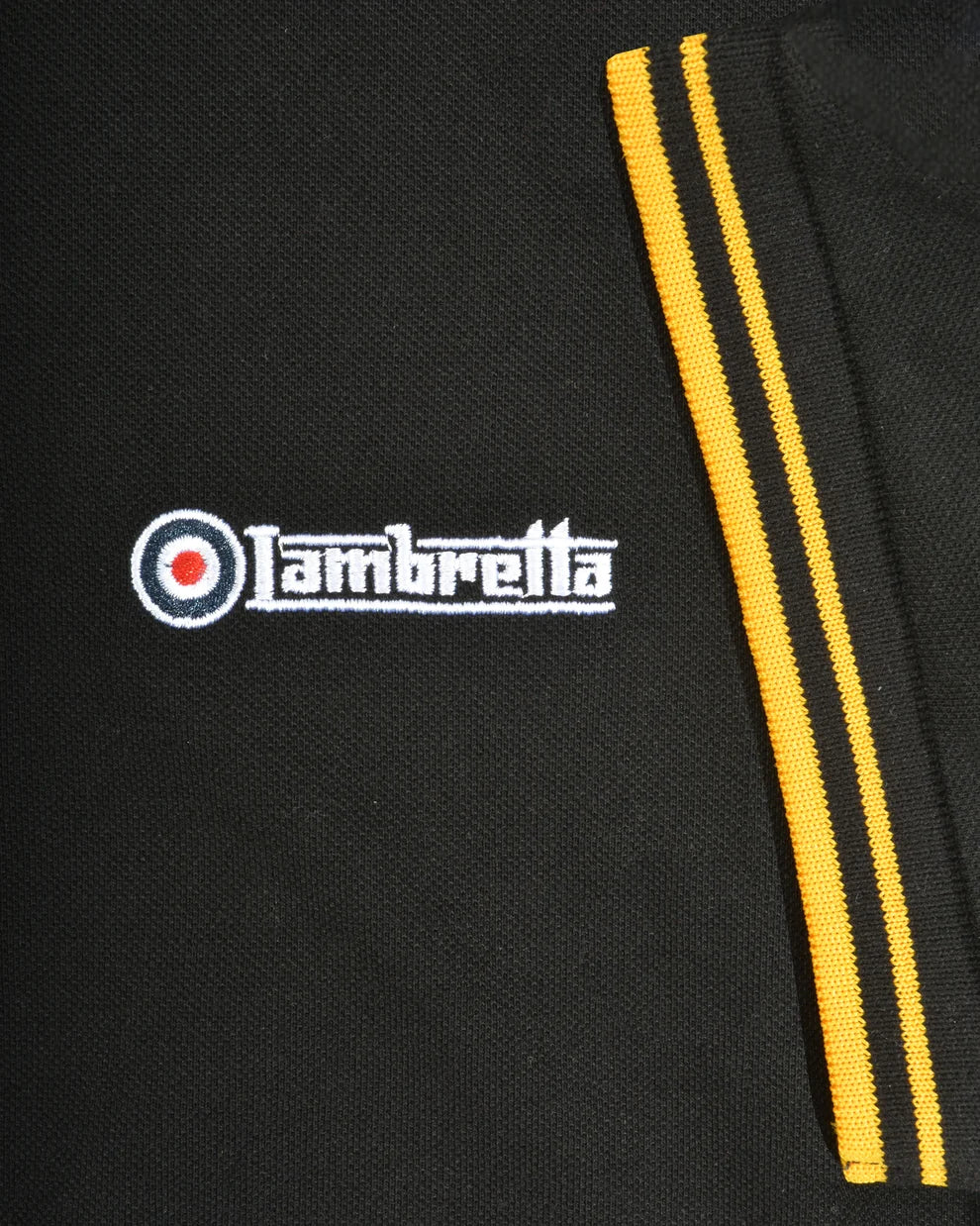 Lambretta Ladies SS0983 Twin Tipped Polo Shirt Black / Gold