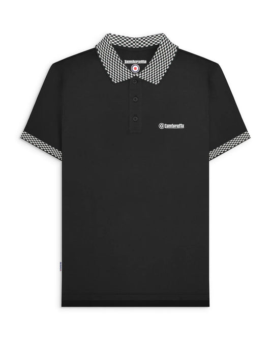 Lambretta Men's SS1029 Two Tone Polo Shirt Black