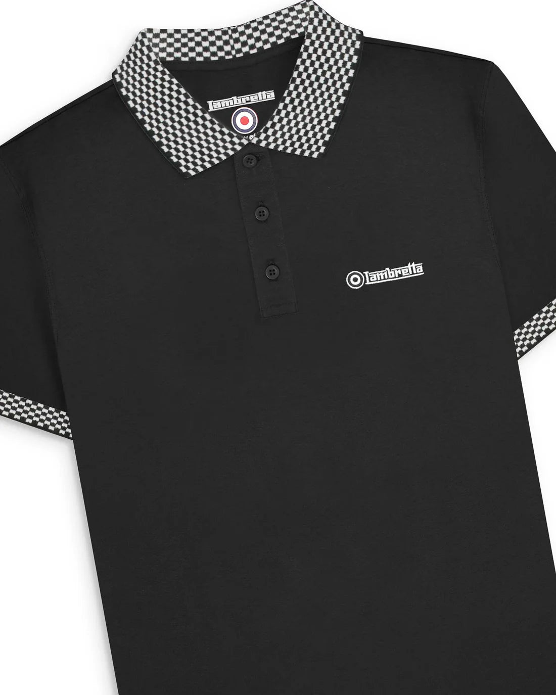 Lambretta Men's SS1029 Two Tone Polo Shirt Black