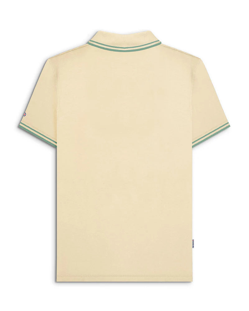 Lambretta Men's SS1608 Twin Tipped Polo Shirt Tofu / Iceberg Green