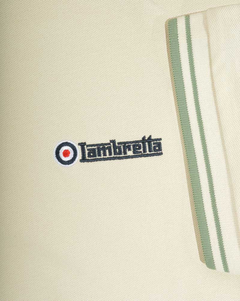 Lambretta Men's SS1608 Twin Tipped Polo Shirt Tofu / Iceberg Green