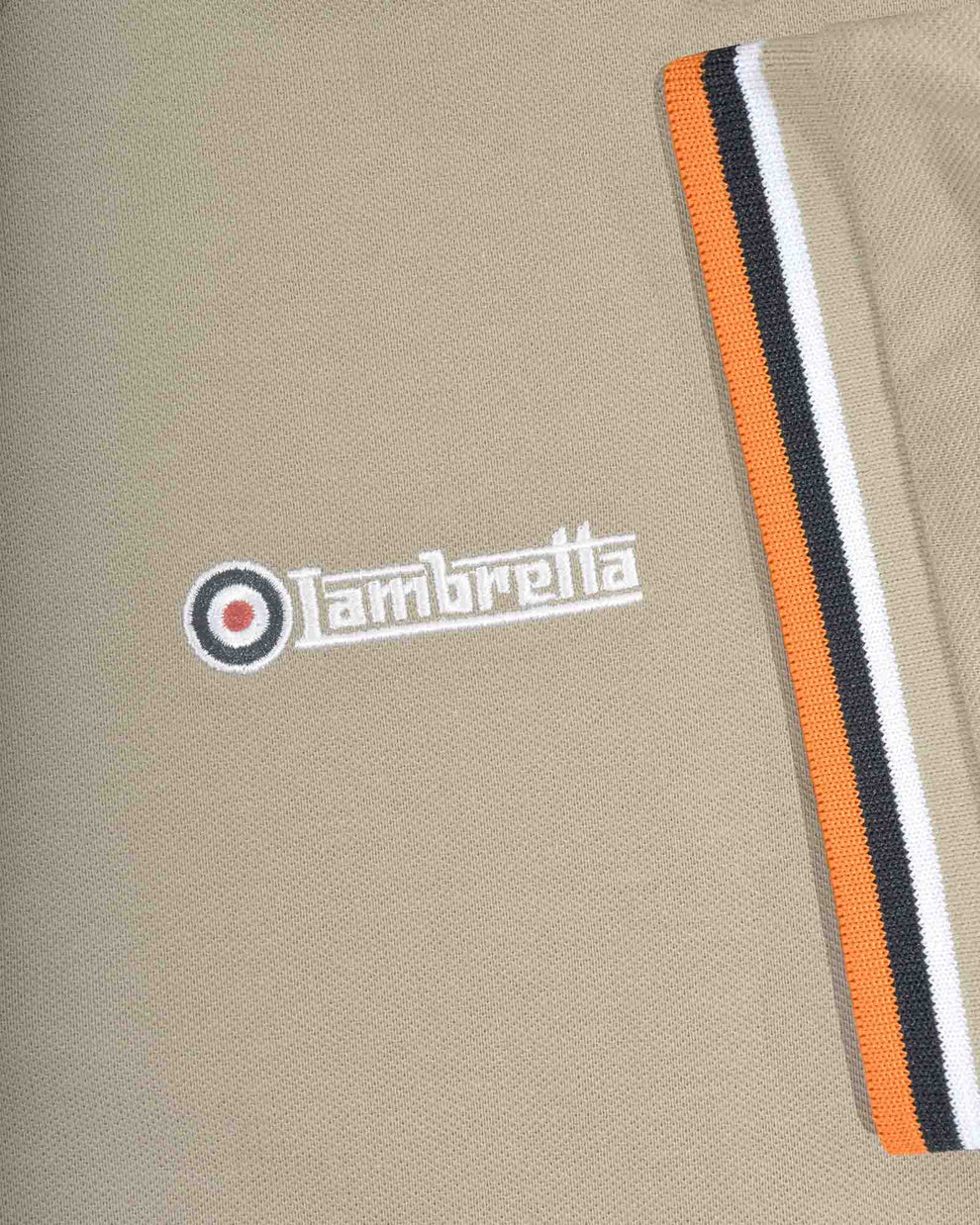 Lambretta Men's SS1650 Triple Tipped Polo Shirt Cashew / White / Navy / Apricot