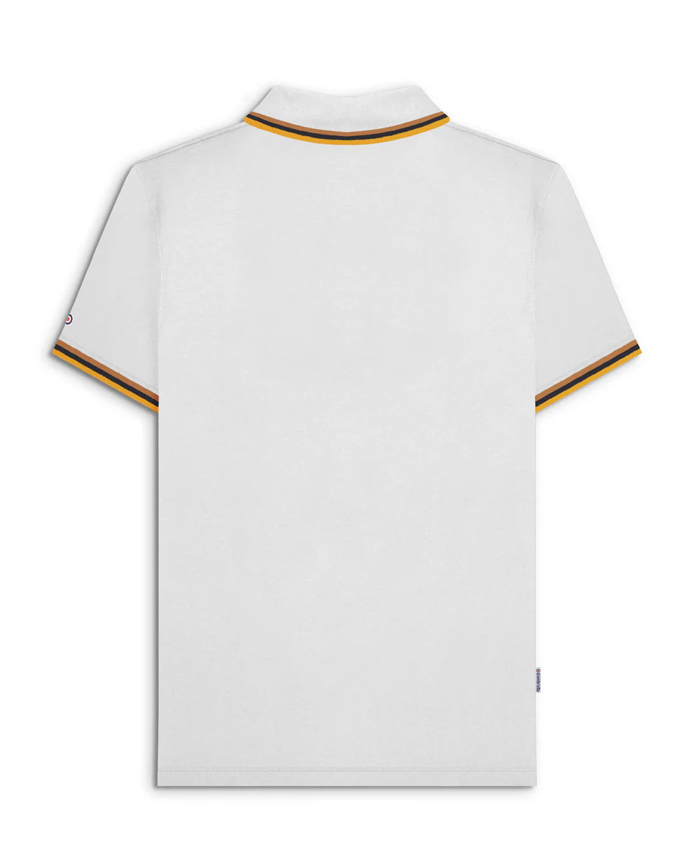 Lambretta Men's SS1650 Triple Tipped Polo Shirt White / Tobacco / Navy / Gold