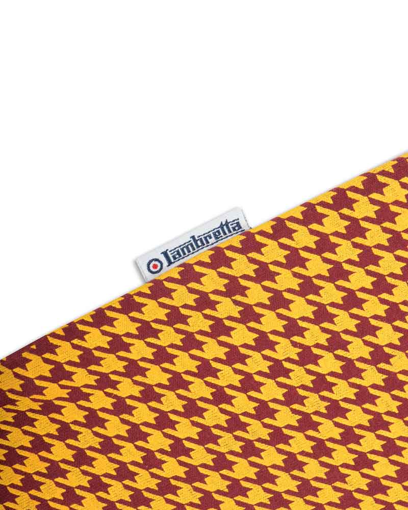 Lambretta Men's SS4026 Houndstooth Polo Shirt Burgundy / Gold