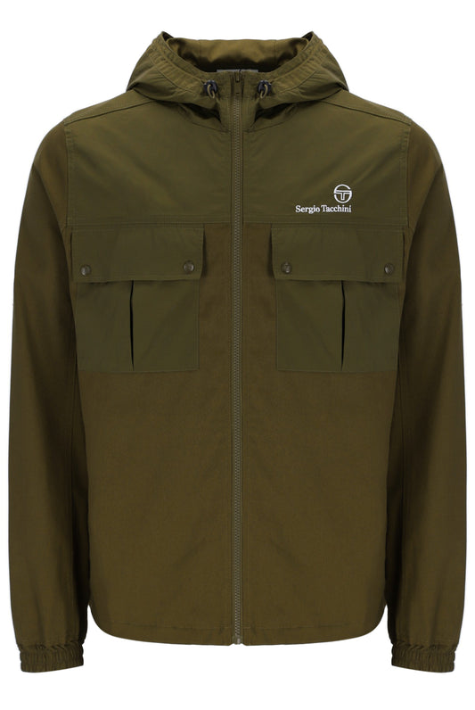 Sergio Tacchini Men's Calisti Hooden Jacket Dark Olive