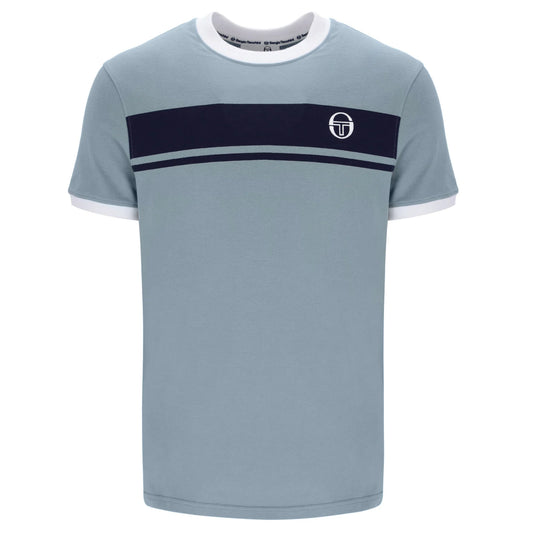 Sergio Tacchini Men's STM14593 SS Master Crew Neck T Shirt Lead / Maritime Blue