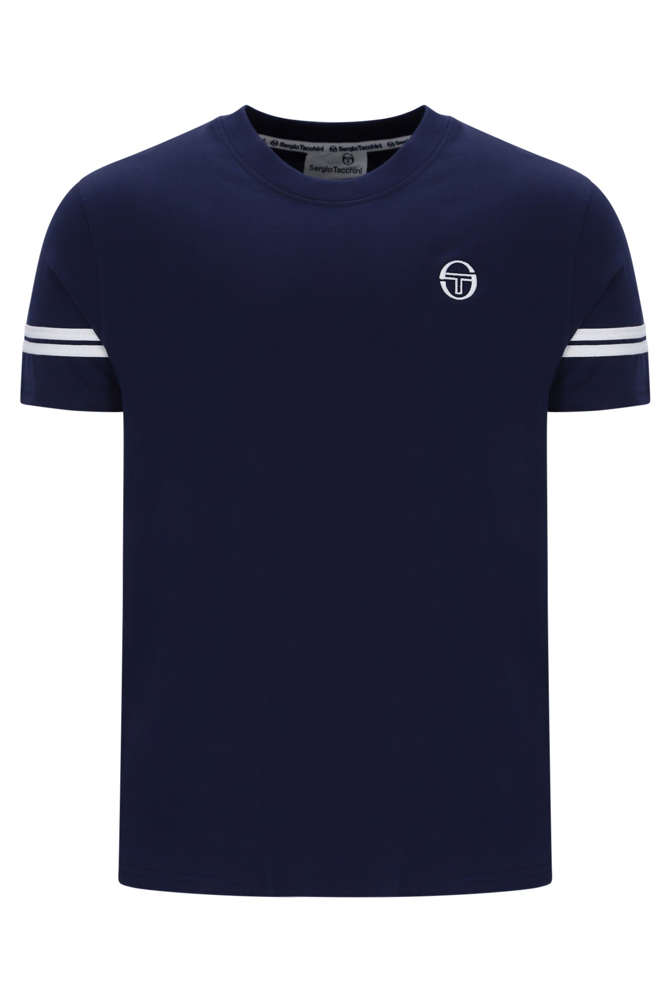 Sergio Tacchini Men's STM18376 SS Grello Crew Neck T Shirt Maritime Blue / White