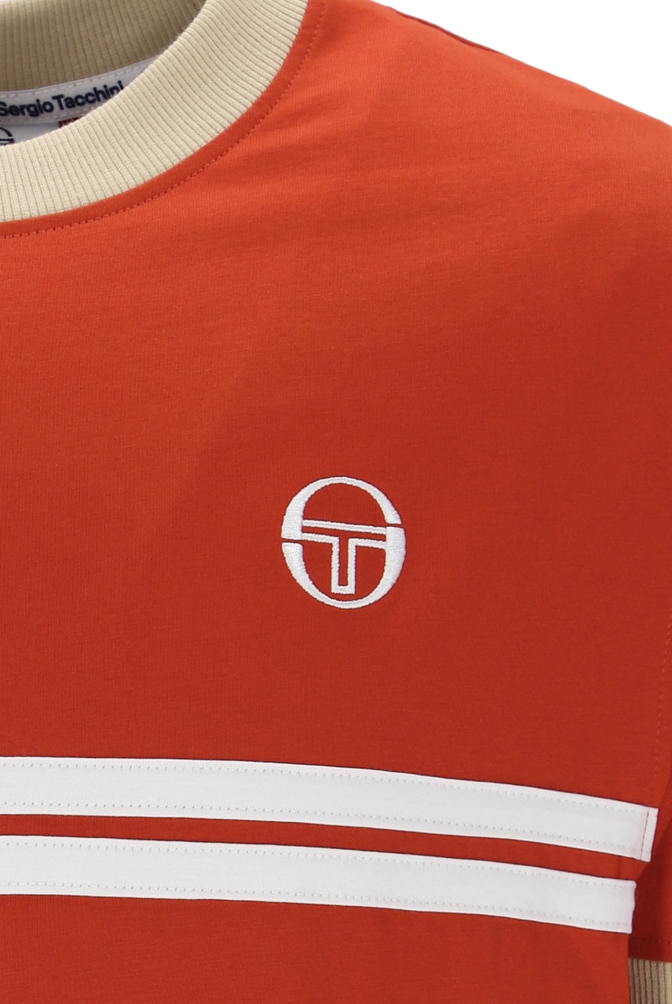 Sergio Tacchini Men's STM14565 Supermac Short Sleeve T Shirt Rooibos Tea / Mojave Desert / Gardenia