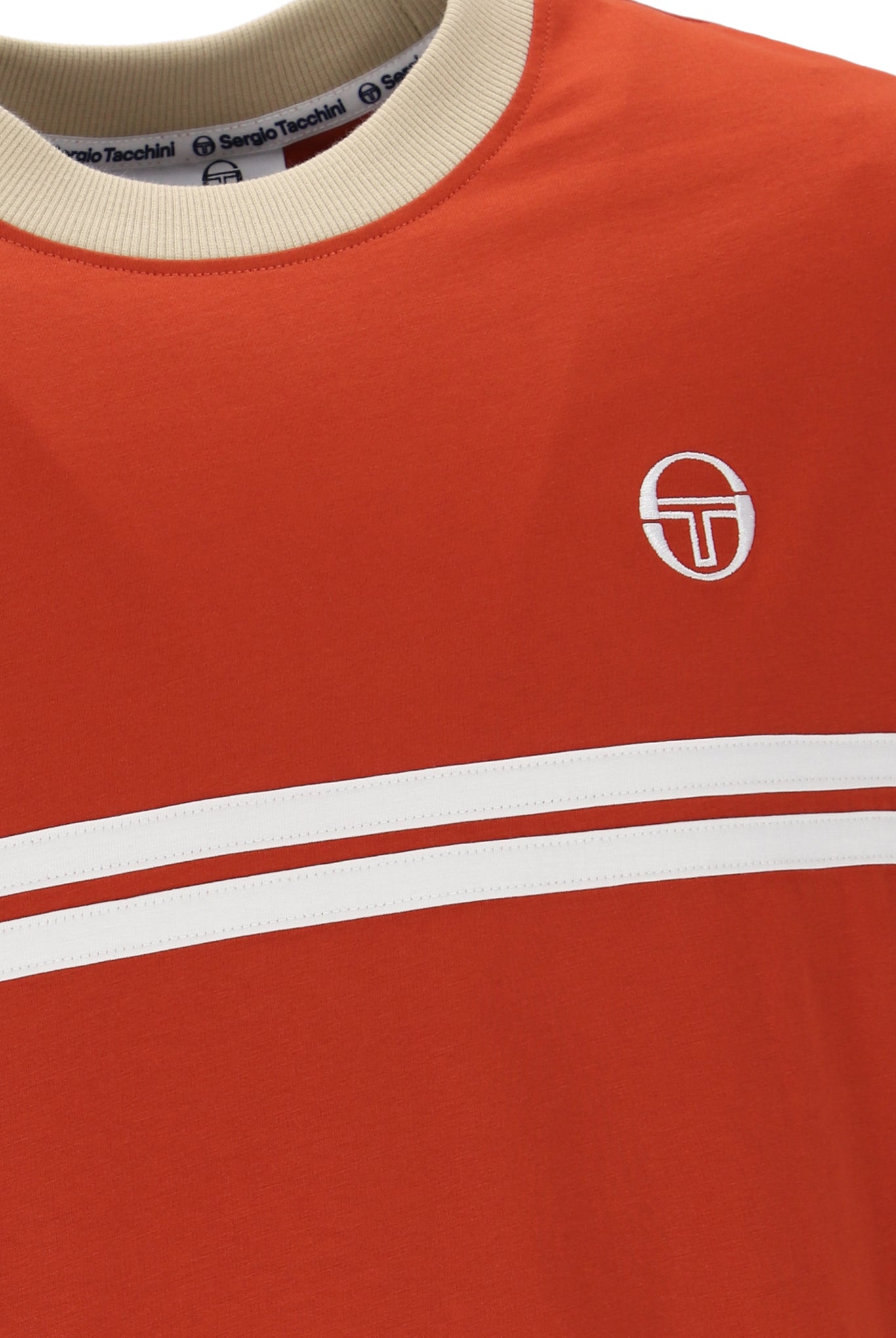 Sergio Tacchini Men's STM14565 Supermac Short Sleeve T Shirt Rooibos Tea / Mojave Desert / Gardenia